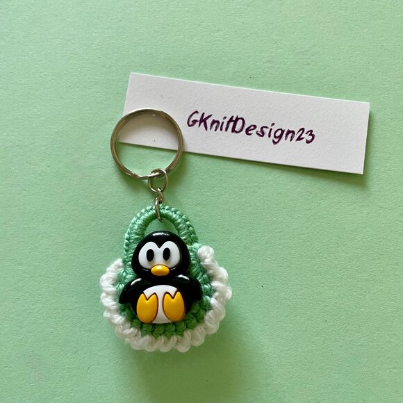 Little Keychain Charm, Crochet Handmade Backpack Charm - Picture 6 of 7